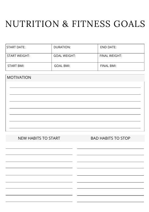 Evolvory - Nutrition Planner  A4