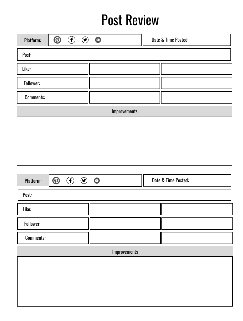 Evolvory - Social Media Monthly Post Planner